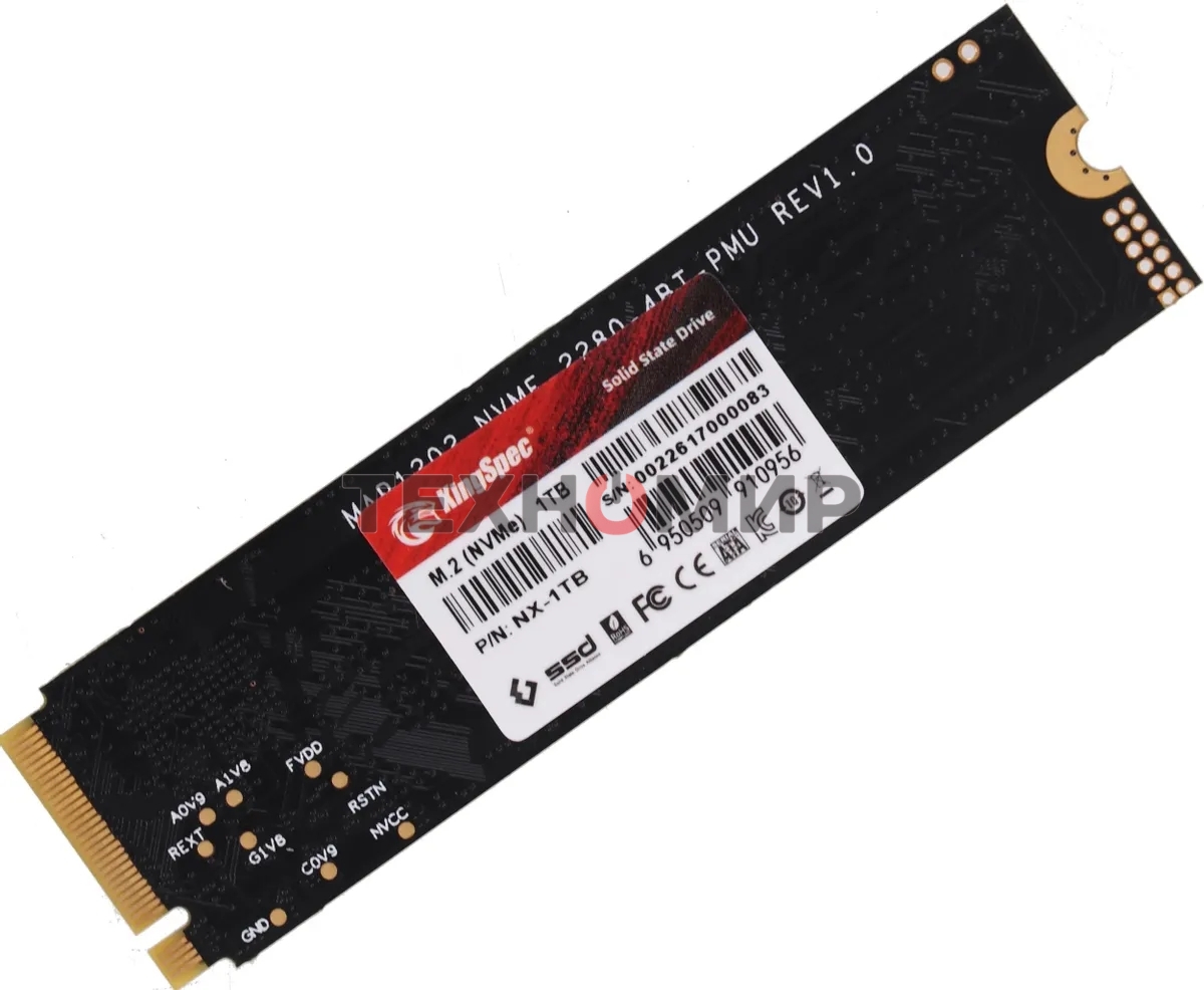 Накопитель SSD M.2 KingSpec NX-1Tb, PCIe 3.0 x4, NVMe, R/W 3400/3100