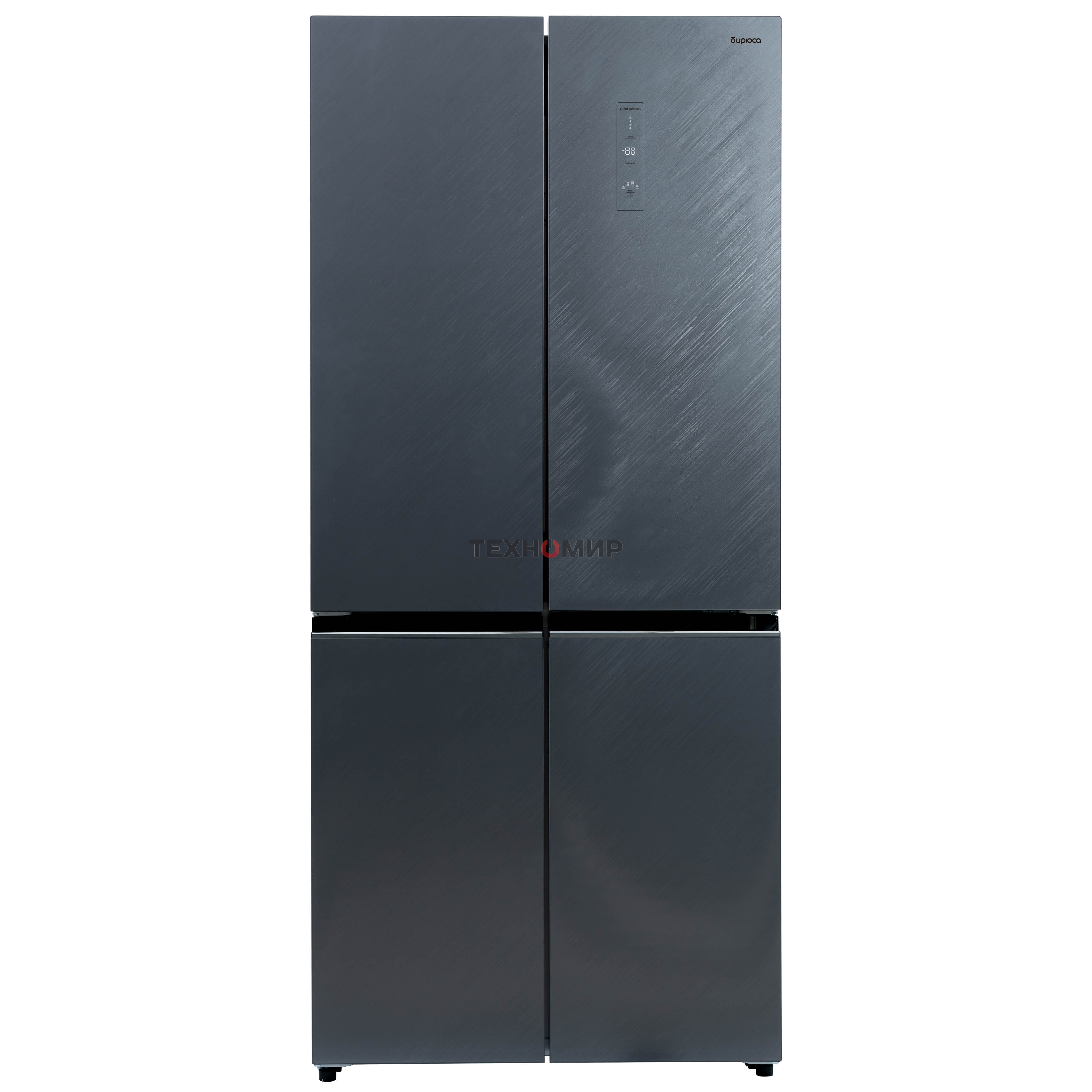 Холодильник Бирюса CD 496 TCG текстурированное серое стекло трехкамерный 334/162л морозилка снизу, NoFrost, Side by Side