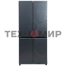 Холодильник Бирюса CD 496 TCG текстурированное серое стекло трехкамерный 334/162л морозилка снизу, NoFrost, Side by Side