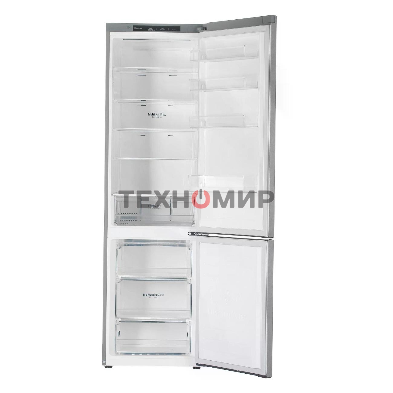 Холодильник LG GA-B509MCZL серый двухкамерный 277/107л морозилка снизу, No Frost