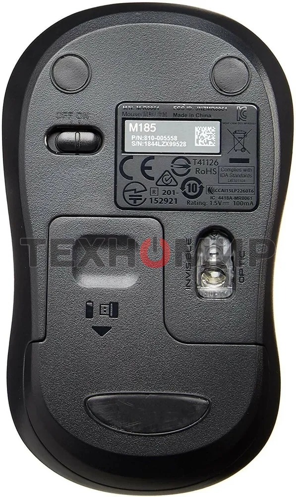 Мышь беспроводная Logitech B175 черный/серый, 1000 dpi, радиоканал, USB, кнопки - 3