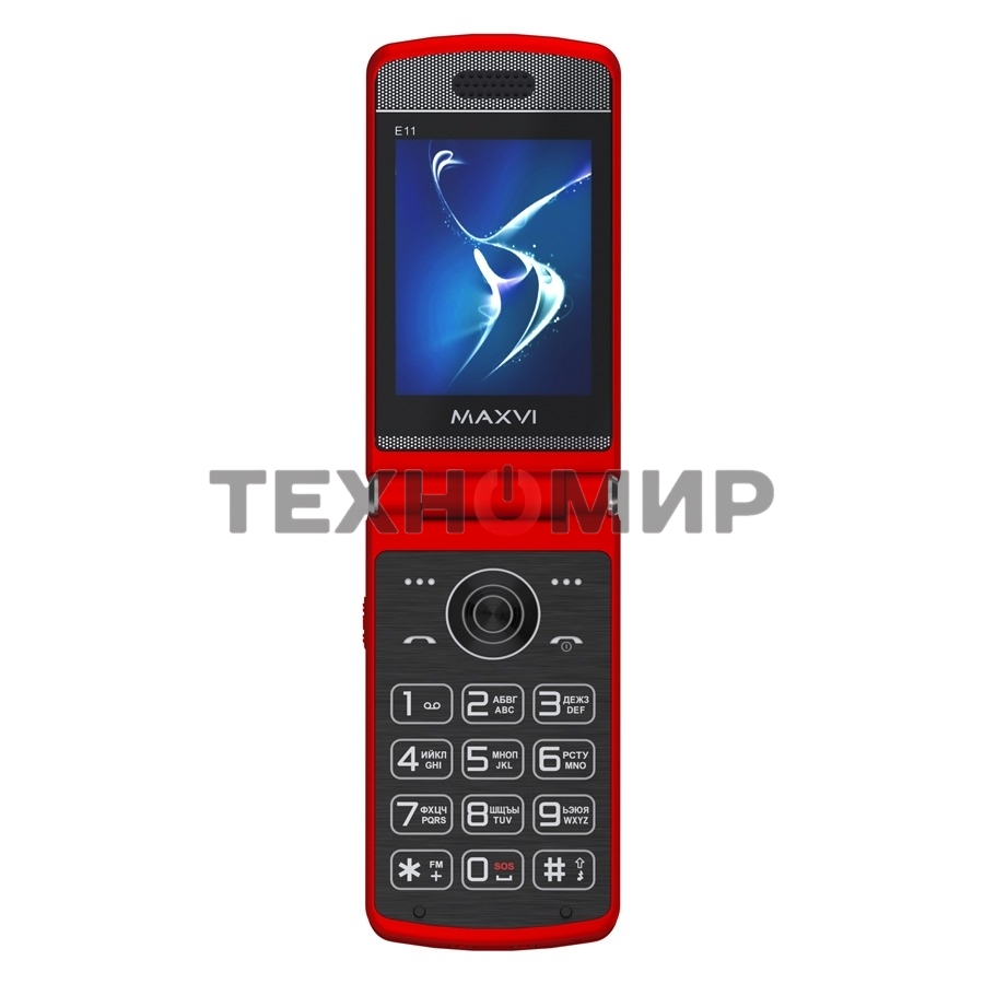 Мобильный телефон Maxvi E11 красный/серебристый