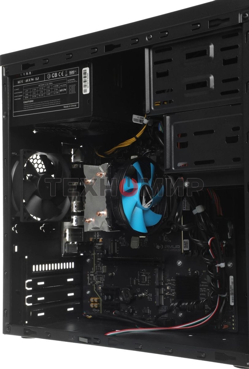 Компьютер Amur Нарвал B7I21 MT i3 12100 (3.3) 16Gb SSD 256Gb UHDG 730 FreeDOS GbitEth 400W мышь клавиатура черный (RUS) (2147002)