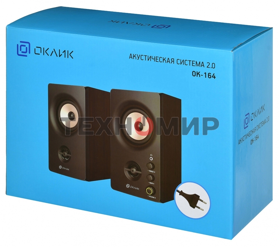 Акустическая система Oklick OK-164 2.0 черный 30Вт