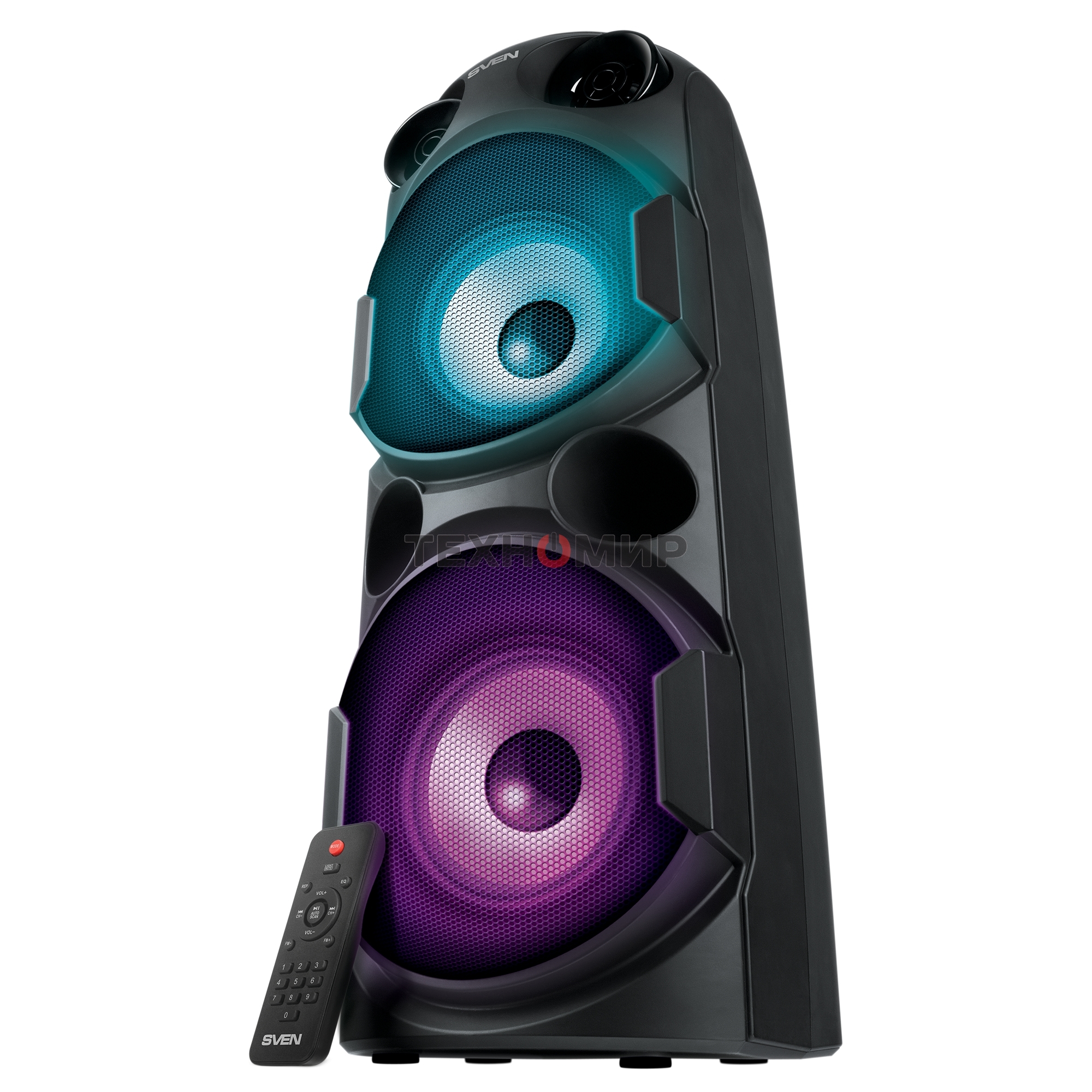 Колонка АС Sven PS-750, черный (80 Вт, TWS, Bluetooth, FM, USB, microSD, LED-дисплей, 2х4400мА*ч)