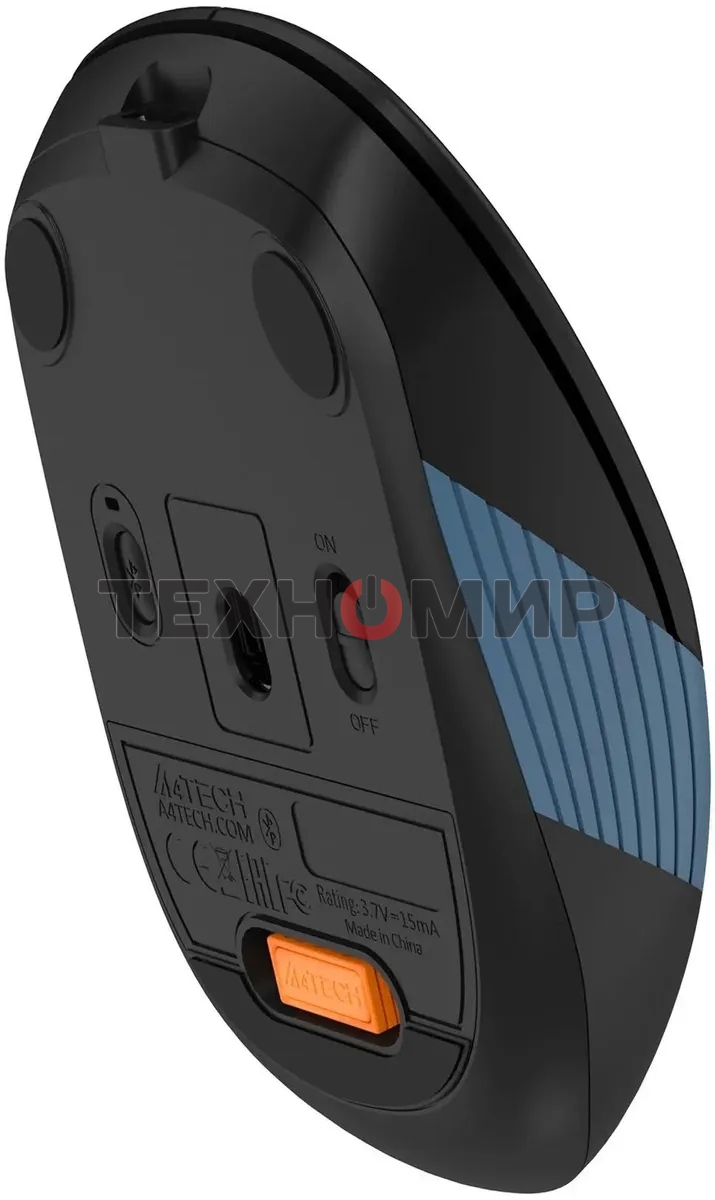 Мышь беспроводная A4Tech Fstyler FB10CS черный/синий, 2000 dpi, радиоканал, Bluetooth, USB, кнопки - 4