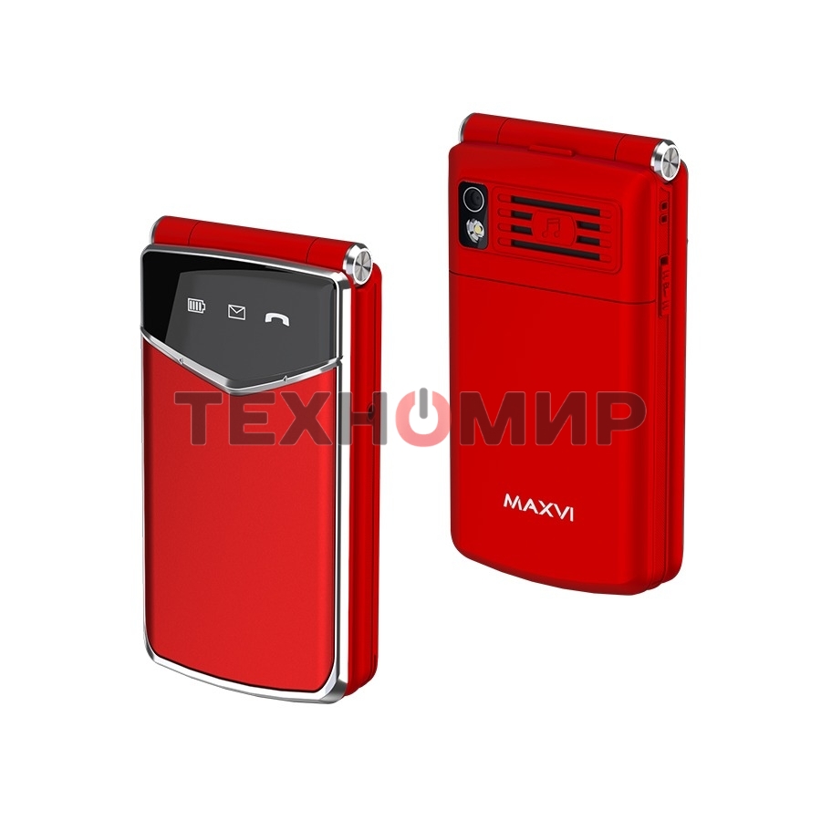 Мобильный телефон Maxvi E11 красный/серебристый