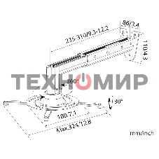 Кронштейн для проектора Cactus CS-VM-PR05B-BK черный макс.10кг настенный и потолочный поворот и наклон