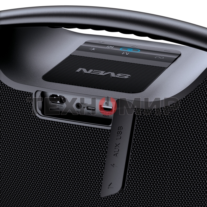 Портативная акустическая система SVEN PS-990, черный, 2.0, 2x90 Вт (RMS), IPx7, TWS, Bluetooth, USB, аккумулятор