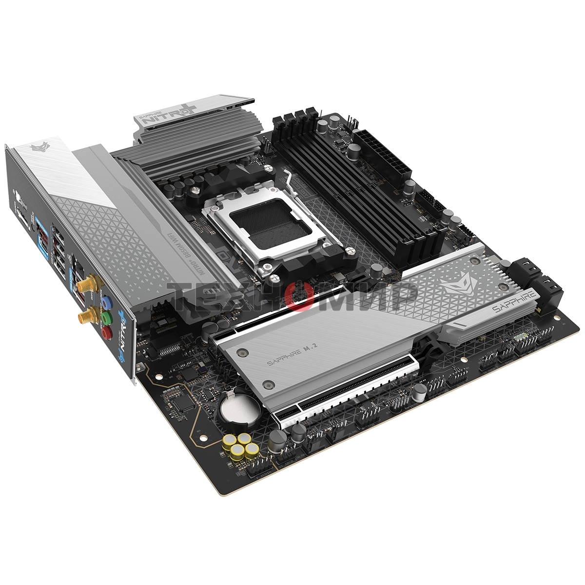 Материнская плата Sapphire B850M NITRO+ WIFI B850, AM5, 4*DDR5, 2*PCIEx16, 2*M.2, 2*TypeC, 3*USB3.2Gen2, 2*USB3.2Gen1, 6*USB2.0, 4*SATA3.0, 2.5G, DP, HDMI, M-ATX, RTL