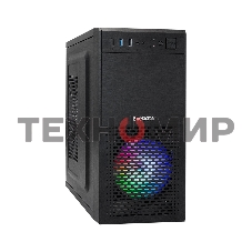 Компьютерный корпус Minitower ExeGate mEVO-7807 (mATX, без БП, 1хUSB+1хUSB 3.0, черный 1x12см с RGb подсветкой)