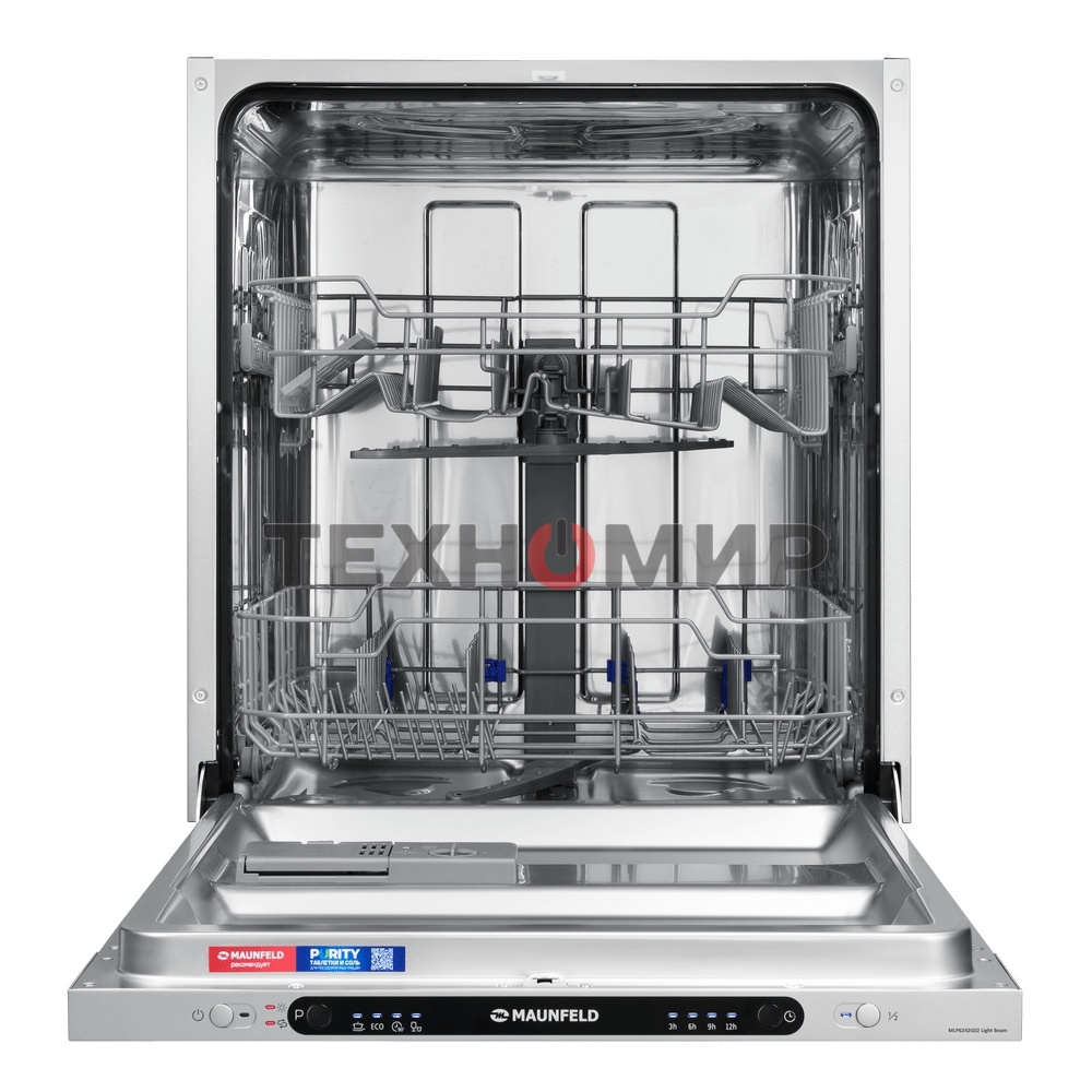 Встраиваемая посудомоечная машина Maunfeld MLP6242G02 Light Beam, серебристый, 59.8 см, 12 компл., 49 дБ, класс A++