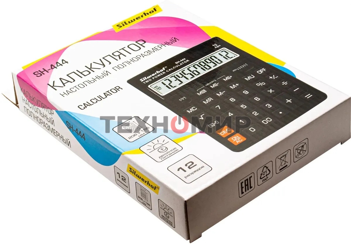 Калькулятор настольный Silwerhof SH-444 черный 12-разр.