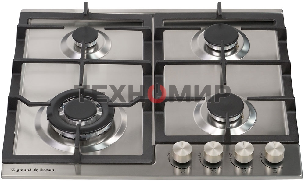 Газовая варочная панель Zigmund & Shtain G 14.6 S независимая, нержавеющая сталь