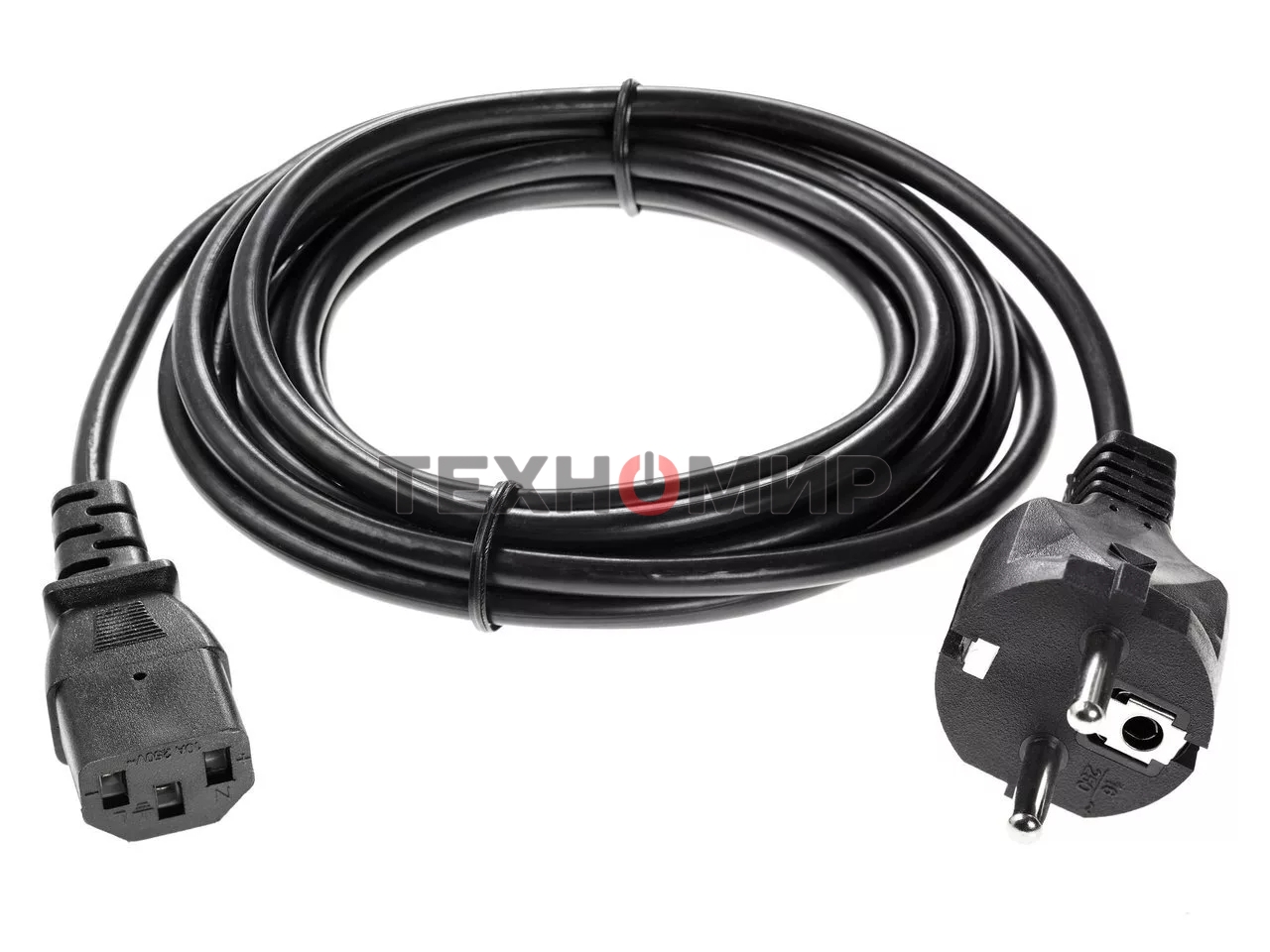 Кабель компьютер - розетка 3 м 220V (Европейский стандарт) VCOM/TELECOM