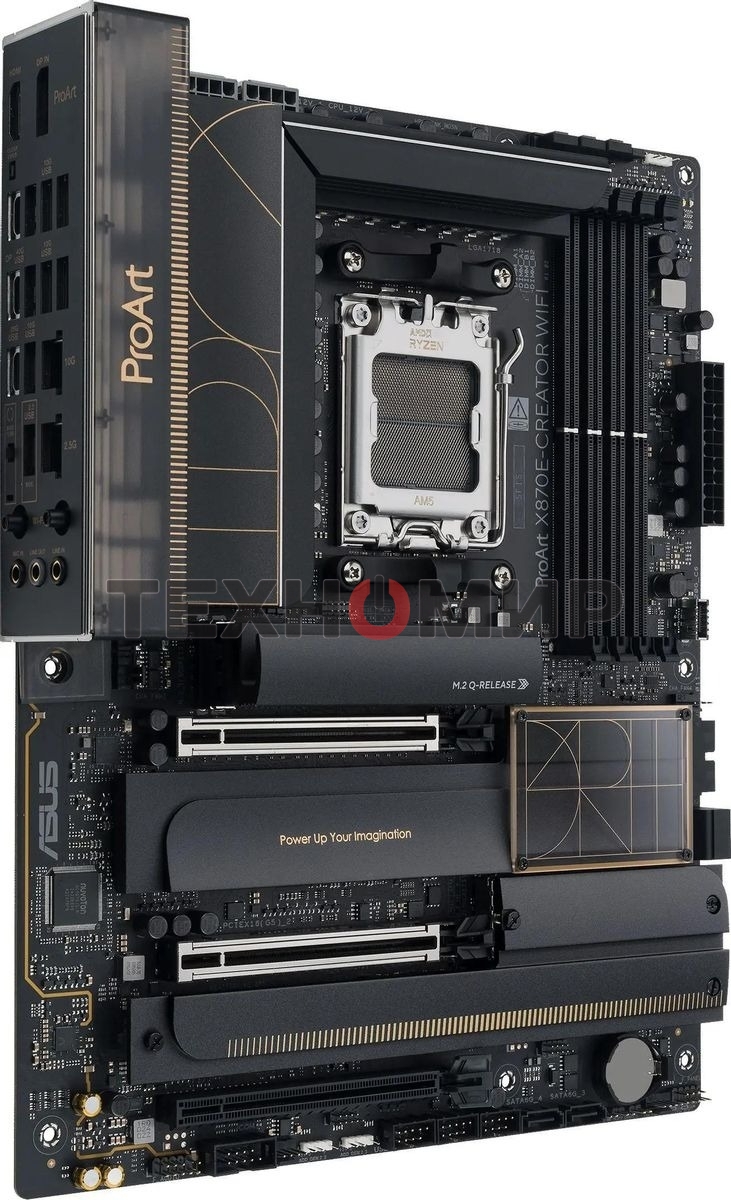 Материнская плата ASUS PROART X870E-CREATOR WIFI, AM5, AMD X870E, 4xDDR5, 4xSATA, 4xM.2, 2xPCIe 5.0 x16, 1xPCIe 4.0 x4, 2xUSB-C 40Gbps, 1xUSB-C 20Gbps, 7xUSB-A 10Gbps, 1xUSB-A 2.0, 1xDP (v1.4), 1xHDMI (v2.1), 1x10Gb LAN, 1x2.5Gb LAN, Wi-Fi 7, Bluetooth 5.