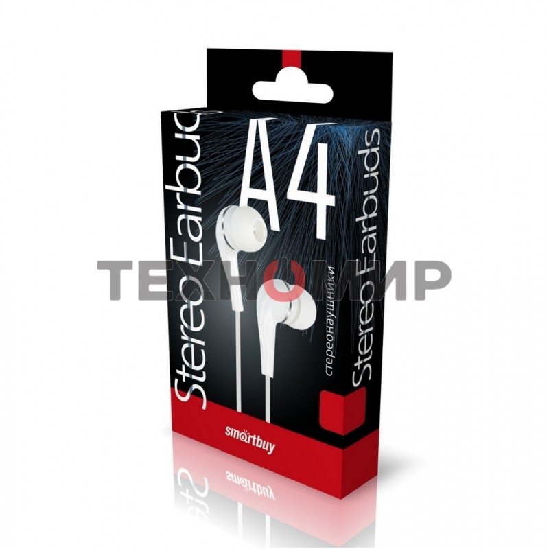 Внутриканальные наушники Smartbuy A4, белые, коробка (SBE-012K)/60
