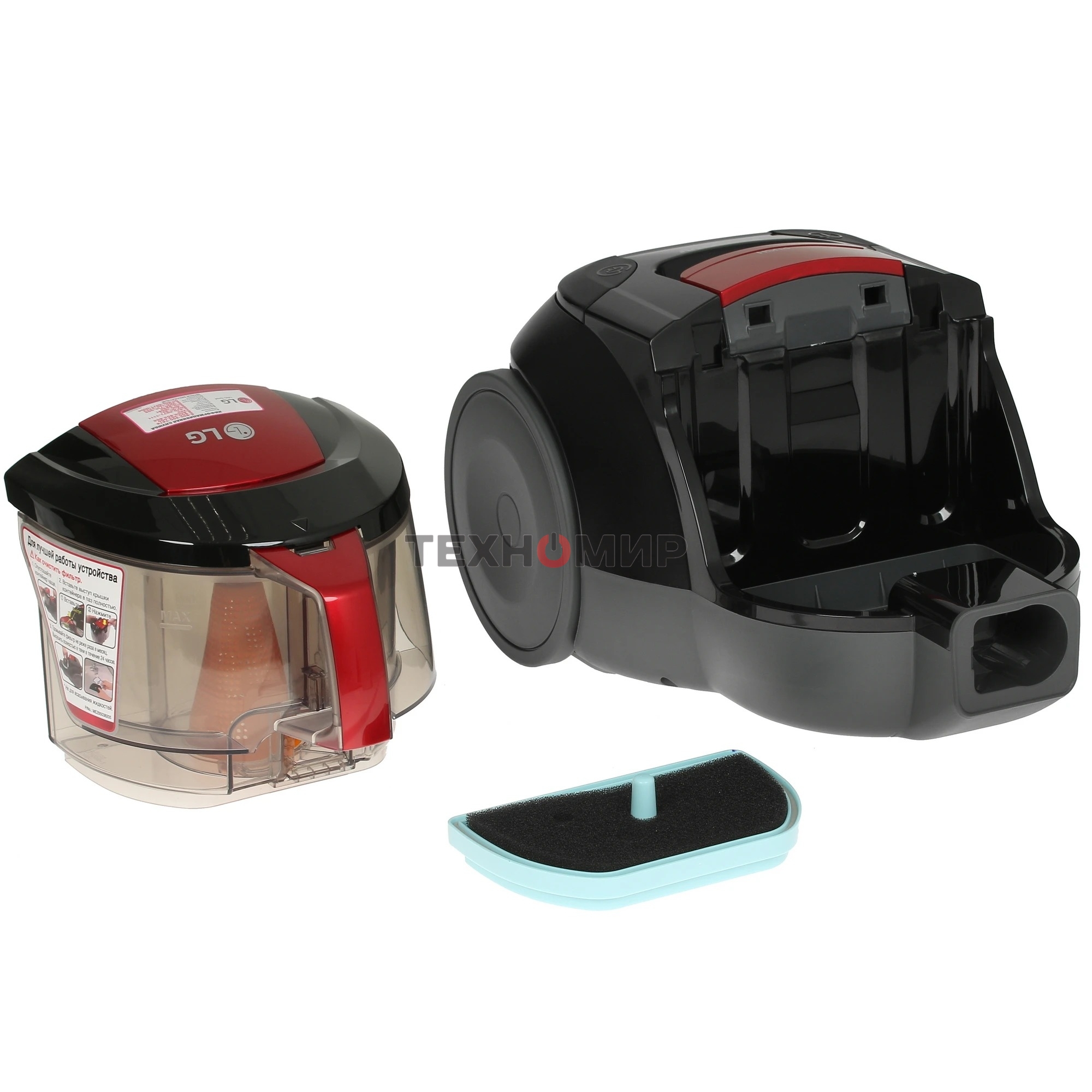 Пылесос LG VC5320NNTR красный/серый, 380/2000 Вт, уборка сухая, пылесборник контейнер 1.3 л