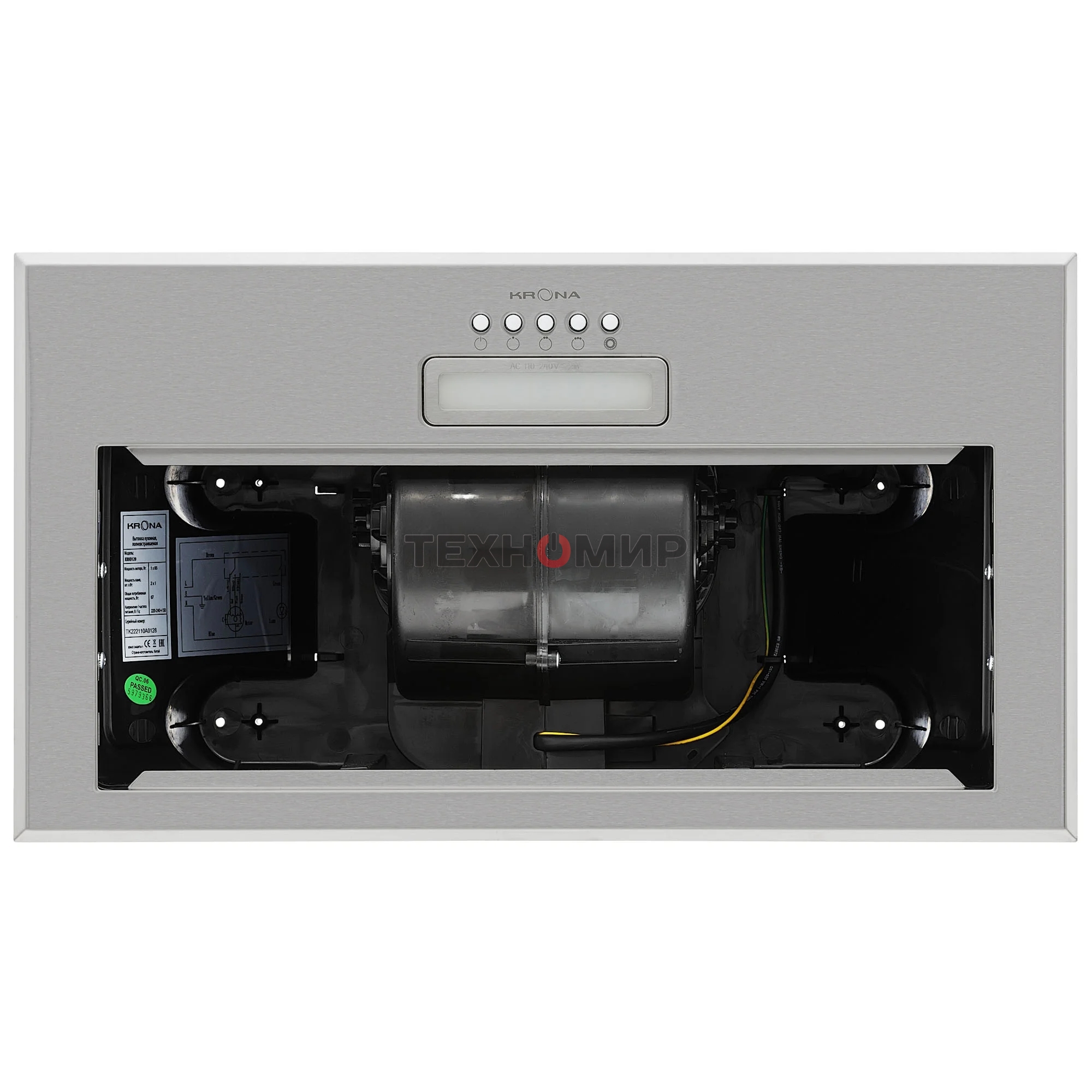 Вытяжка встраиваемая Krona Ameli Light 600 PB нержавеющая сталь, 52.5 см, 633 куб. м/ч, 44 дБ