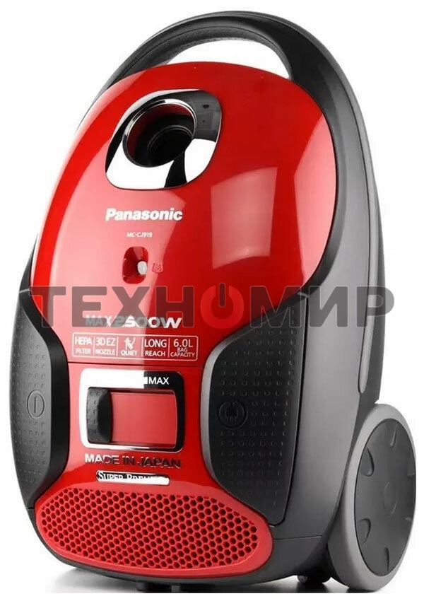 Пылесос Panasonic MC-CJ919R красный, 2500 Вт, уборка сухая, пылесборник мешок 6 л