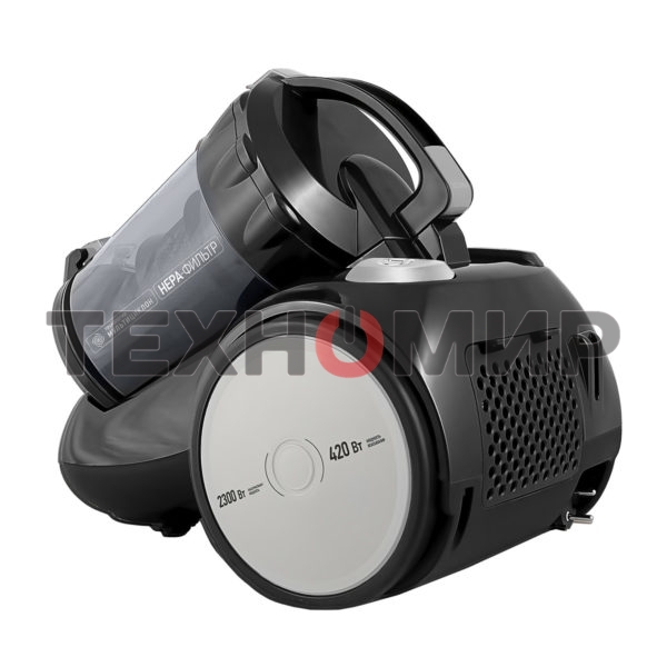 Пылесос Centek CT-2524 черный/серый, 420/2300 Вт, уборка сухая, пылесборник контейнер 2 л