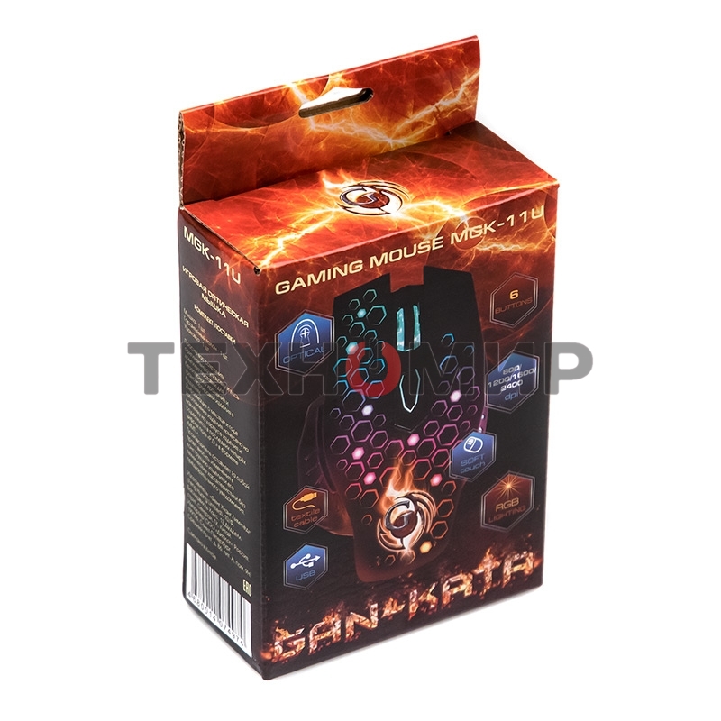 Мышь проводная Dialog Gan-Kata MGK-11U черный, 2400 dpi, USB, кнопки - 6