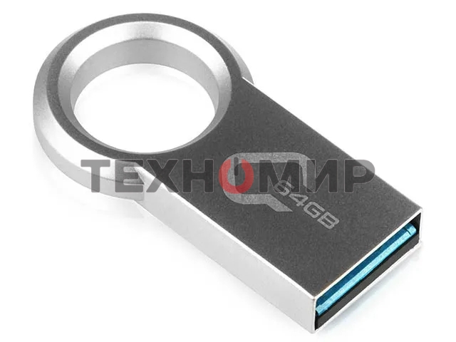 Флешка USB QUMO 64Gb Ring USB 3.0 цвет корпуса металлик(QM64GUD3-Ring)