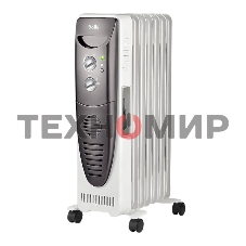 Обогреватель масляный Ballu Turbo BOH/TB- 07FH 1500 (7 секций), белый, 1500 Вт, 24 м2, механический термостат