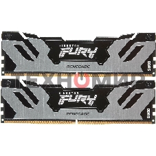 Оперативная память Kingston Fury Renegade, DDR5, 32GB (2x16GB), 6400MHz, CL32, DIMM, с радиатором, серебристый/черный