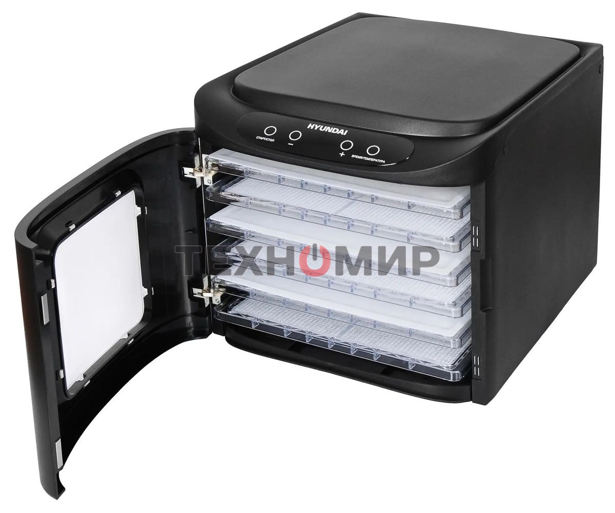 Сушка для фруктов и овощей Hyundai HYFD-P1203 12под. 500 Вт, черный
