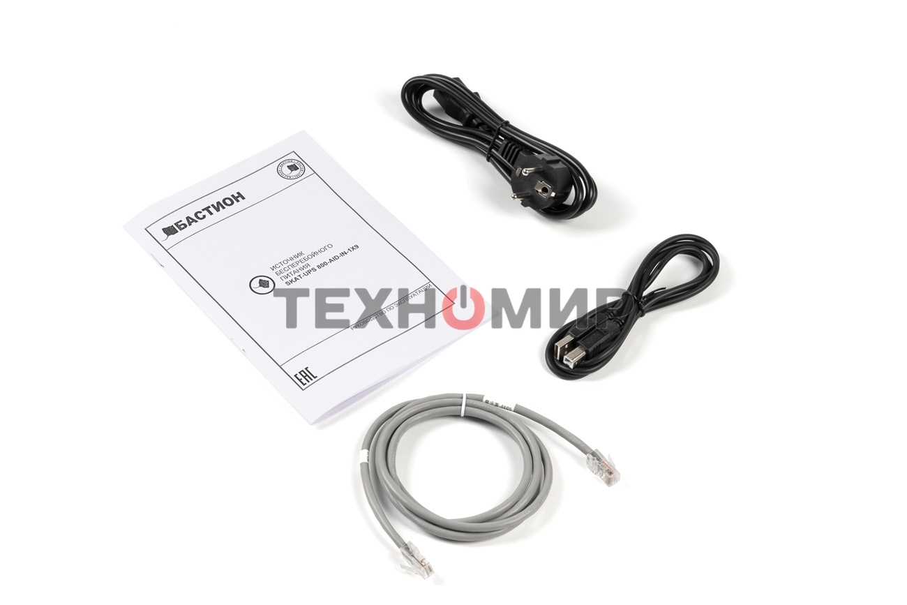 Источник бесперебойного питания Бастион SKAT-UPS 800-AID-IN-1x9 220В 480Вт дисплей 1АКБ 9А·ч внутр. меандр. (8935)