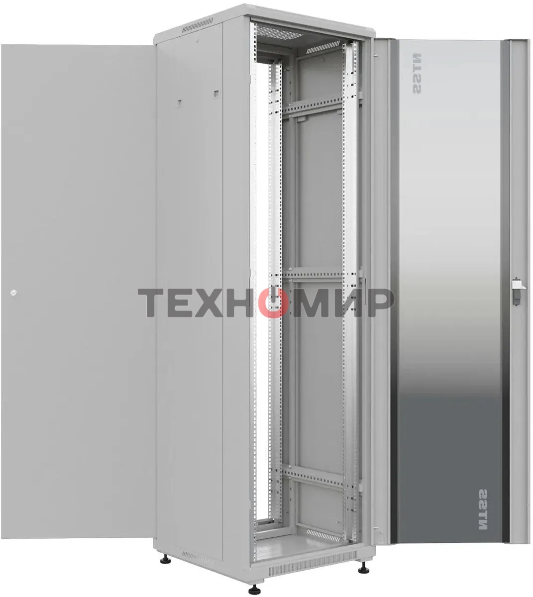 Шкаф коммутационный NTSS Премиум (NTSS-R18U6060GS) напольный 18U 600x600 мм пер. дв. стекл металл 900 кг серый 510 мм 903 мм IP20