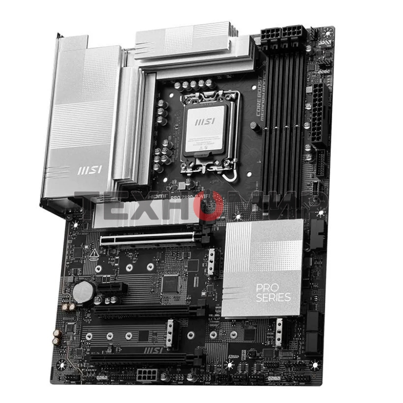 Материнская плата MSI PRO Z890-P WIFI, LGA 1851, Intel Z890, 4xDDR5, 4xSATA, 4xM.2, 1xPCIe 5.0 x16, 2xPCIe 4.0 x4, 1xPCIe 3.0 x1, 1xHDMI, 1xDP, 1xUSB-C Thunderbolt 4, 1xUSB-C 3.2 Gen 2, 1x 5Gb LAN, 2xUSB-A 3.2 Gen 1, 1xUSB-A 3.2 Gen 2, 4xUSB-A 2.0, 3x3.5 