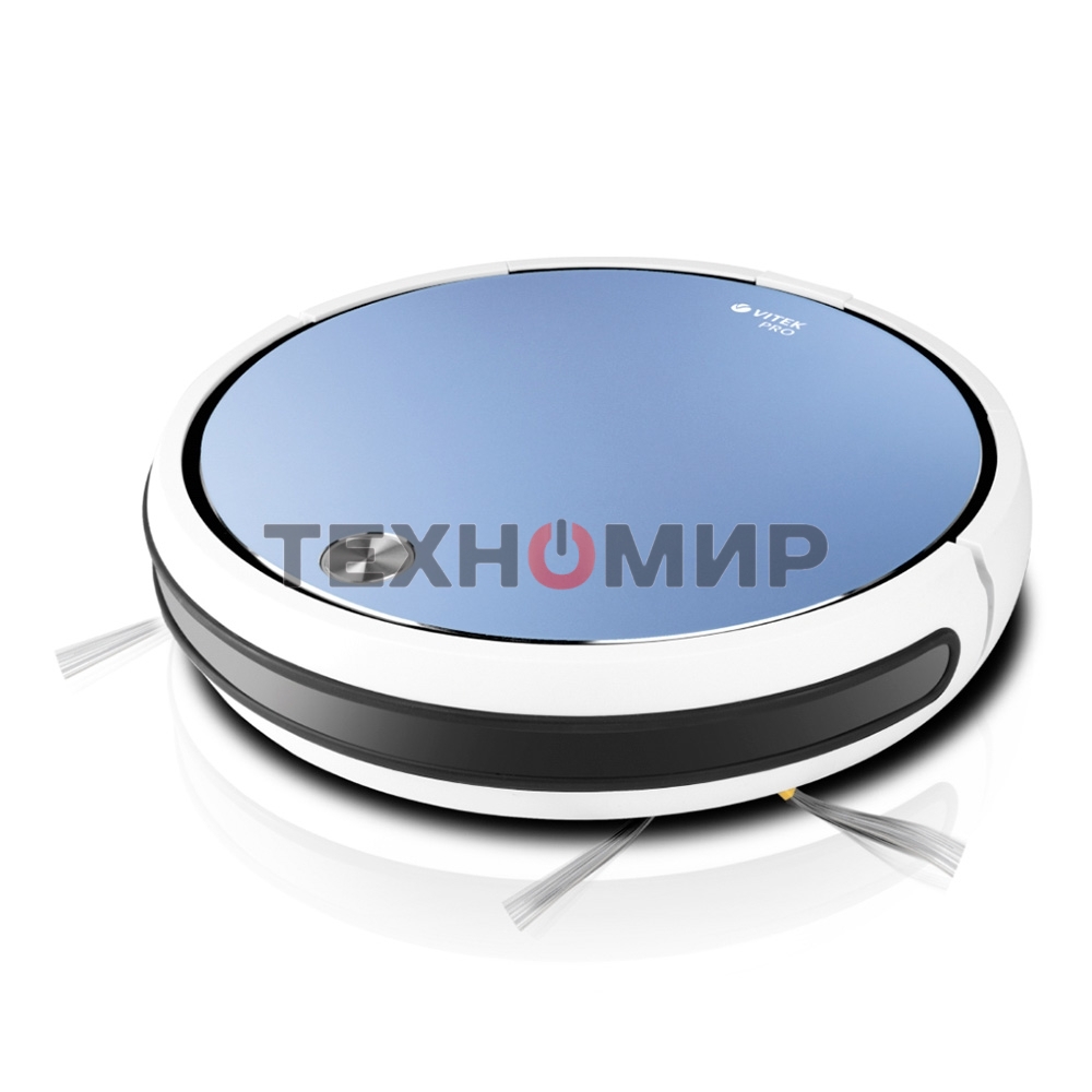 Робот-пылесос Vitek VT-1805 белый/синий, Li-Ion, уборка сухая/влажная, пылесборник контейнер 0.5 л