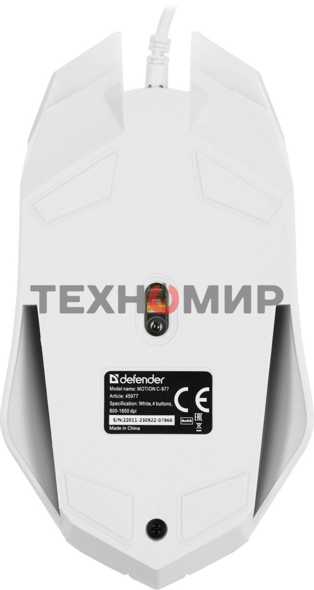 Комплект клавиатура+мышь Defender Motion C-977 проводной, USB, 1600 DPI, белый