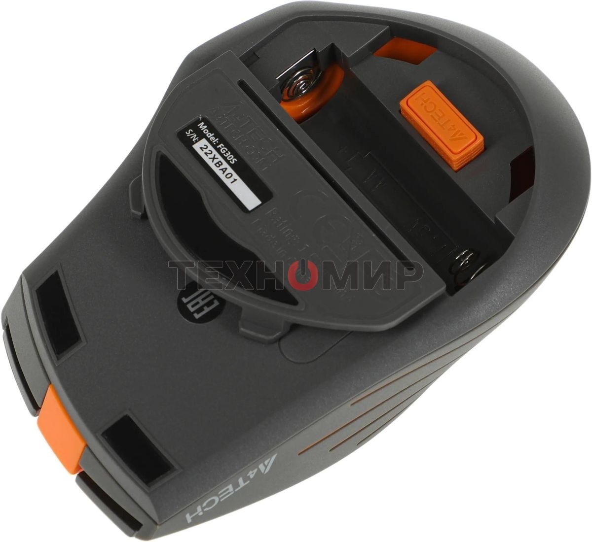 Мышь беспроводная A4Tech Fstyler FG30S серый/оранжевый, 2000 dpi, радиоканал, USB, кнопки - 6