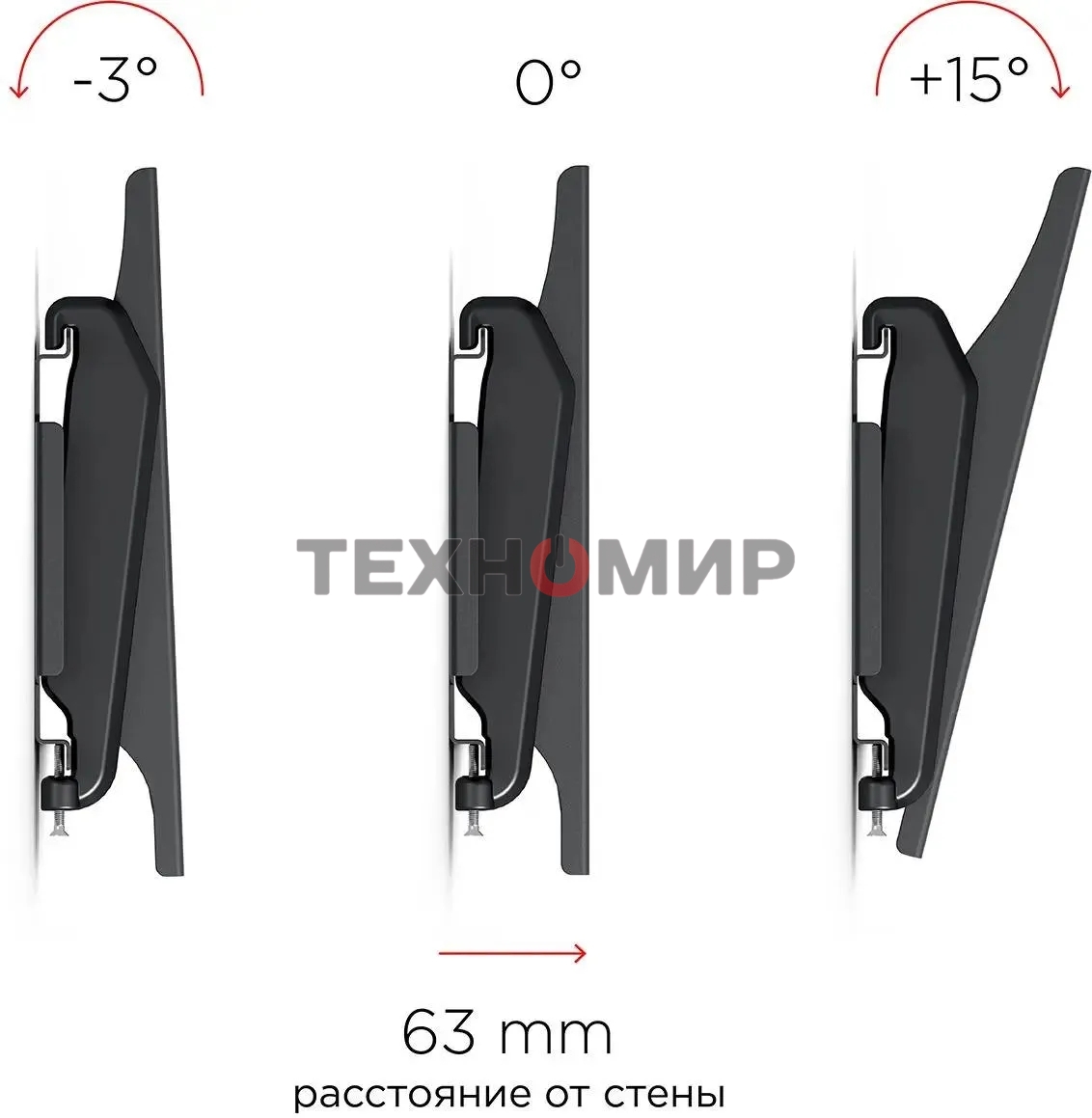 Кронштейн для телевизора Holder LCDS-5010 черный металлик, настенный, наклон