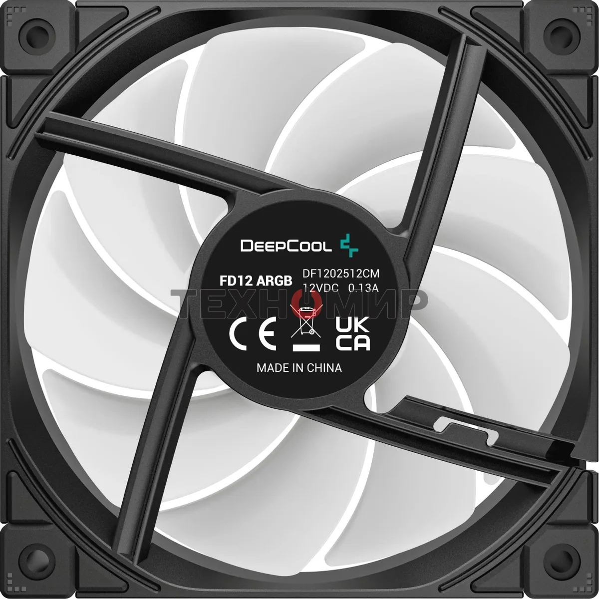 Вентилятор для корпуса DEEPCOOL FD12 черный, 120 мм, 2050 об/мин, 26.9 дБ, 4 pin