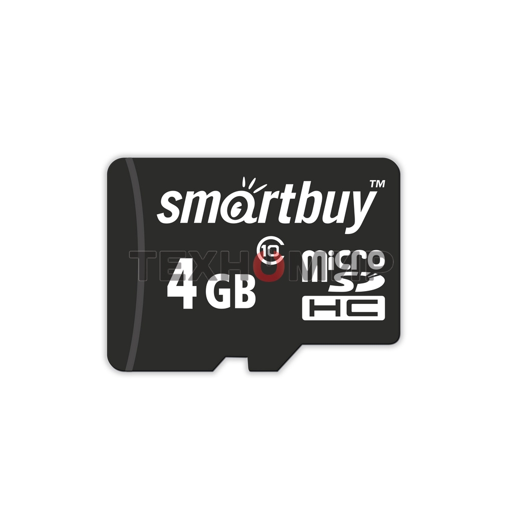 Флеш карта microSD 4Gb Smartbuy microSDHC Class 10 (SD адаптер)