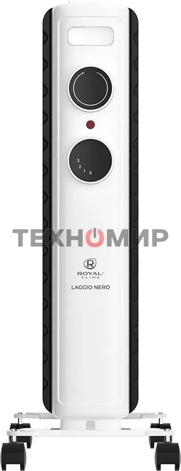 Обогреватель масляный Royal Clima Laggio Nero ROR-LN9-2000M, с терморегулятором, 2000Вт, 8 секций, 3 режима, белый/серый