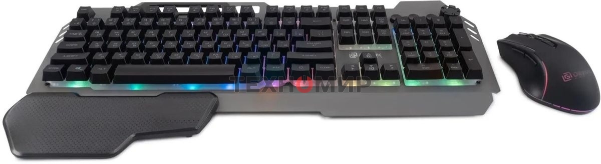 Комплект клавиатура + мышь Оклик GMNG 700GMK клав:черный мышь:черный USB Multimedia LED