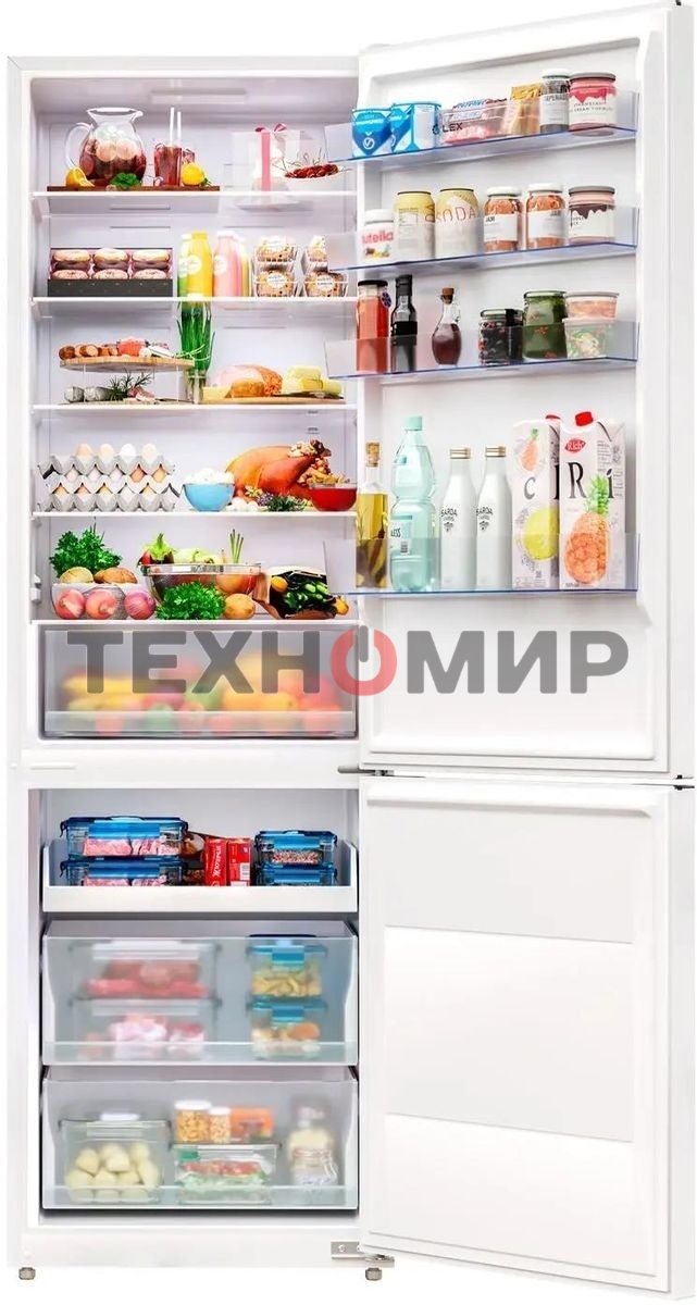 Холодильник LEX LKB201WGIDMax белый двухкамерный 314/142л морозилка снизу, No Frost