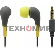 Внутриканальные наушники Smartbuy Curve, soft-touch, сменные насадки, желт/серые (SBE-930)