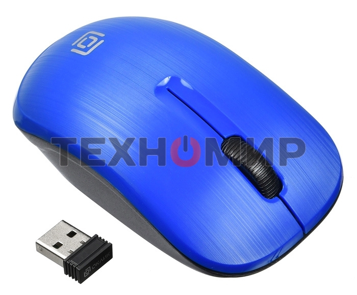 Мышь беспроводная Oklick 525MW голубой, 1000 dpi, радиоканал, USB, кнопки - 3