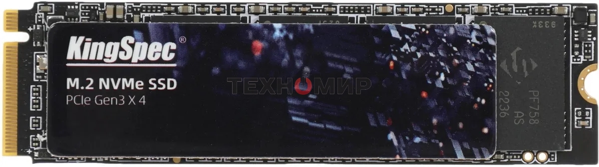 Накопитель SSD KingSpec NE-512, 512Gb, M.2 2280, PCIe 3.0 x4, NVMe, R/W 2400/1700
