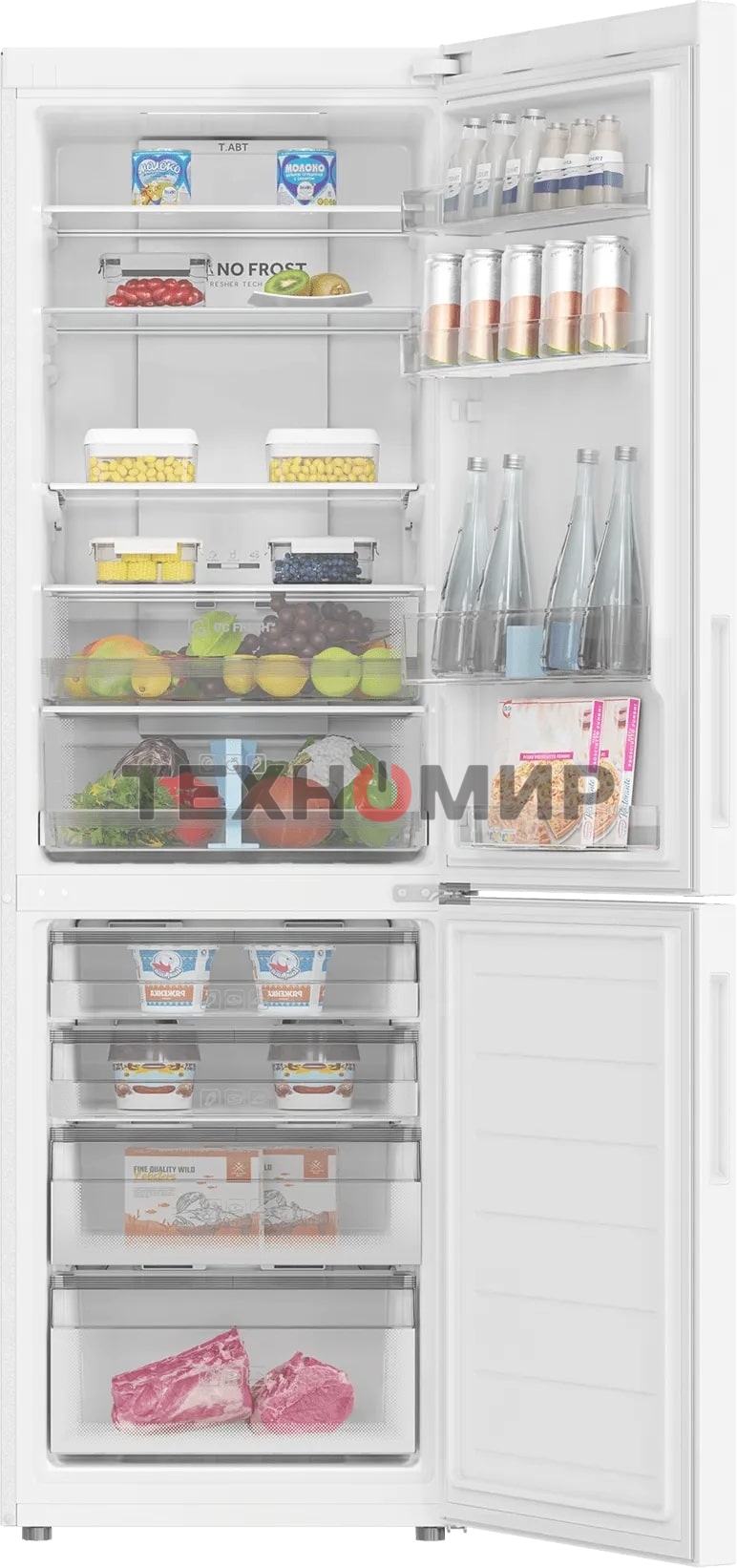 Холодильник Haier C2F619CWU1 белый двухкамерный 256/108л морозилка снизу, No Frost