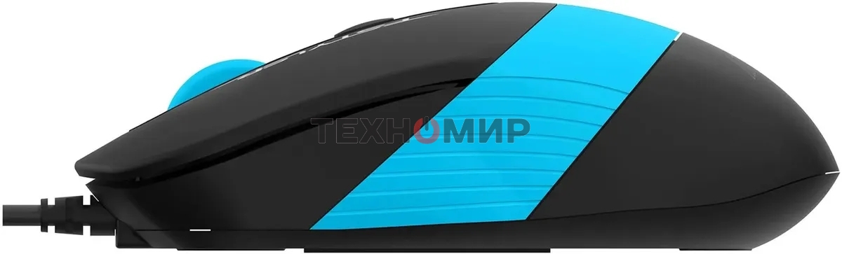 Мышь проводная A4Tech Fstyler FM10S черный/голубой, 1600 dpi, USB, кнопки - 4