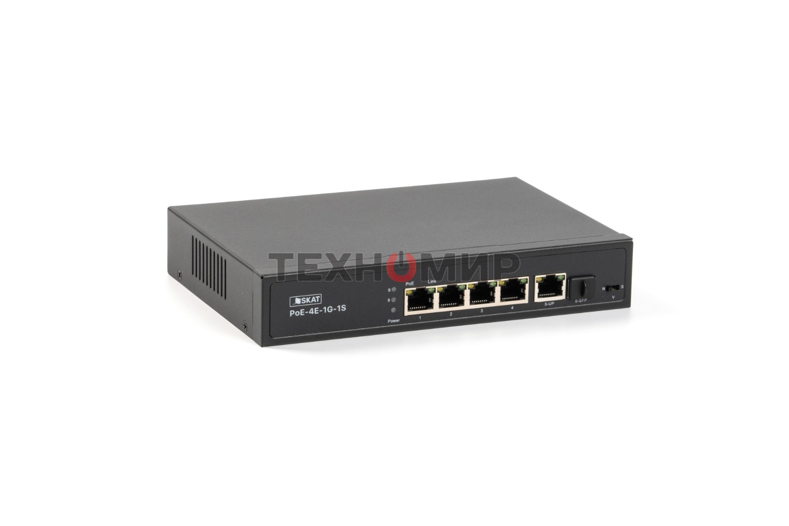 Коммутатор SKAT PoE-4E-1G-1S PoE Plus 60Вт порты: 4-Ethernet 1-Uplink 1-SFP