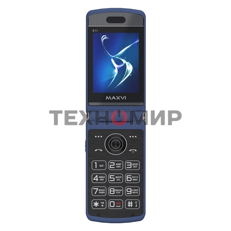 Мобильный телефон Maxvi E11 синий/серебристый