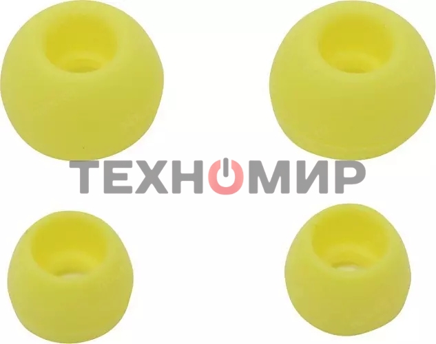 Внутриканальные наушники Smartbuy Curve, soft-touch, сменные насадки, желт/серые (SBE-930)